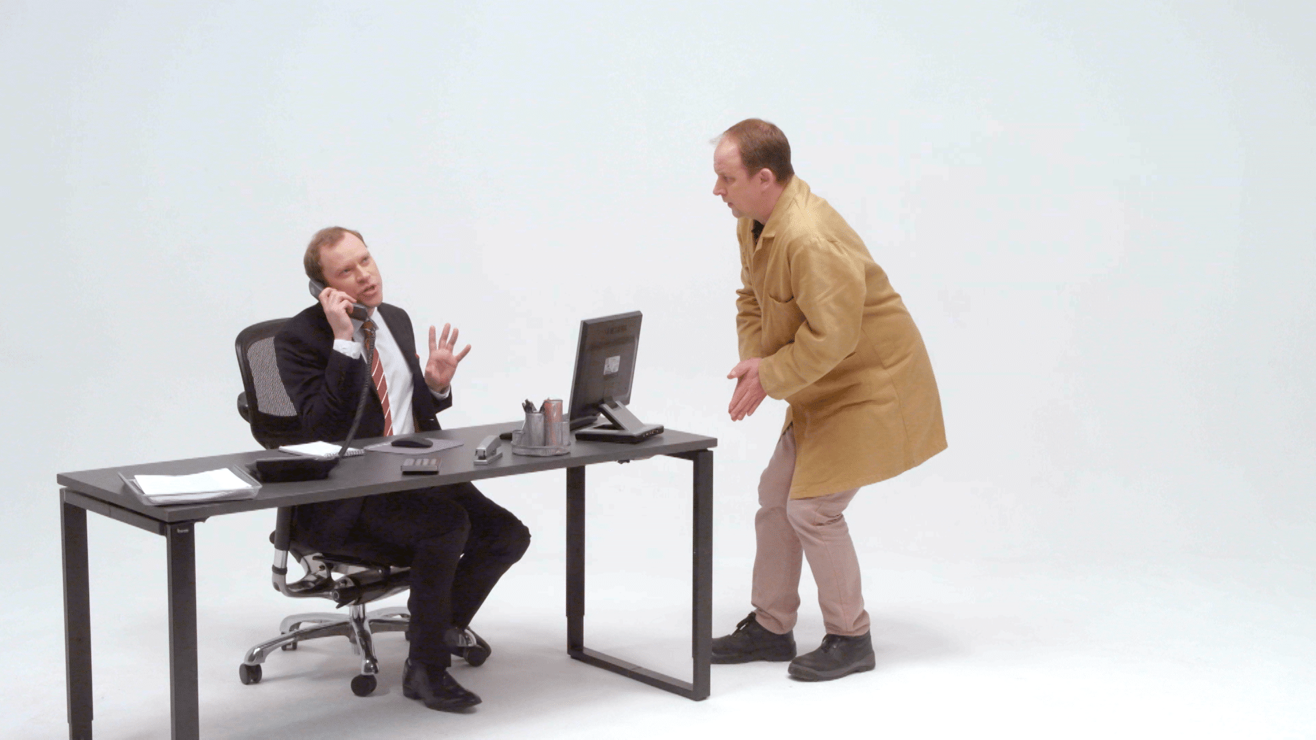 Man pleads to another man on the phone