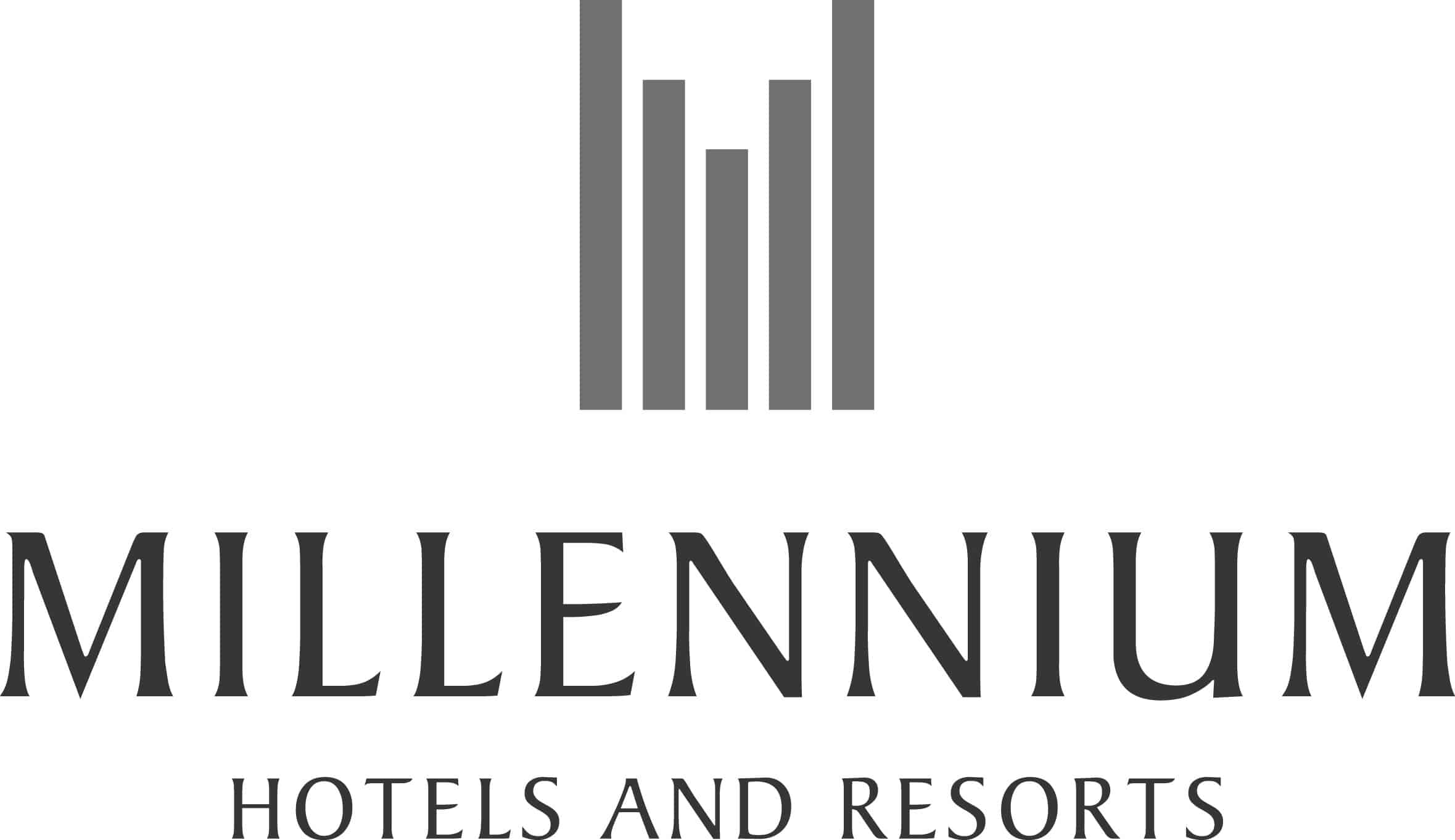 Milennium Hotels logo grey scale