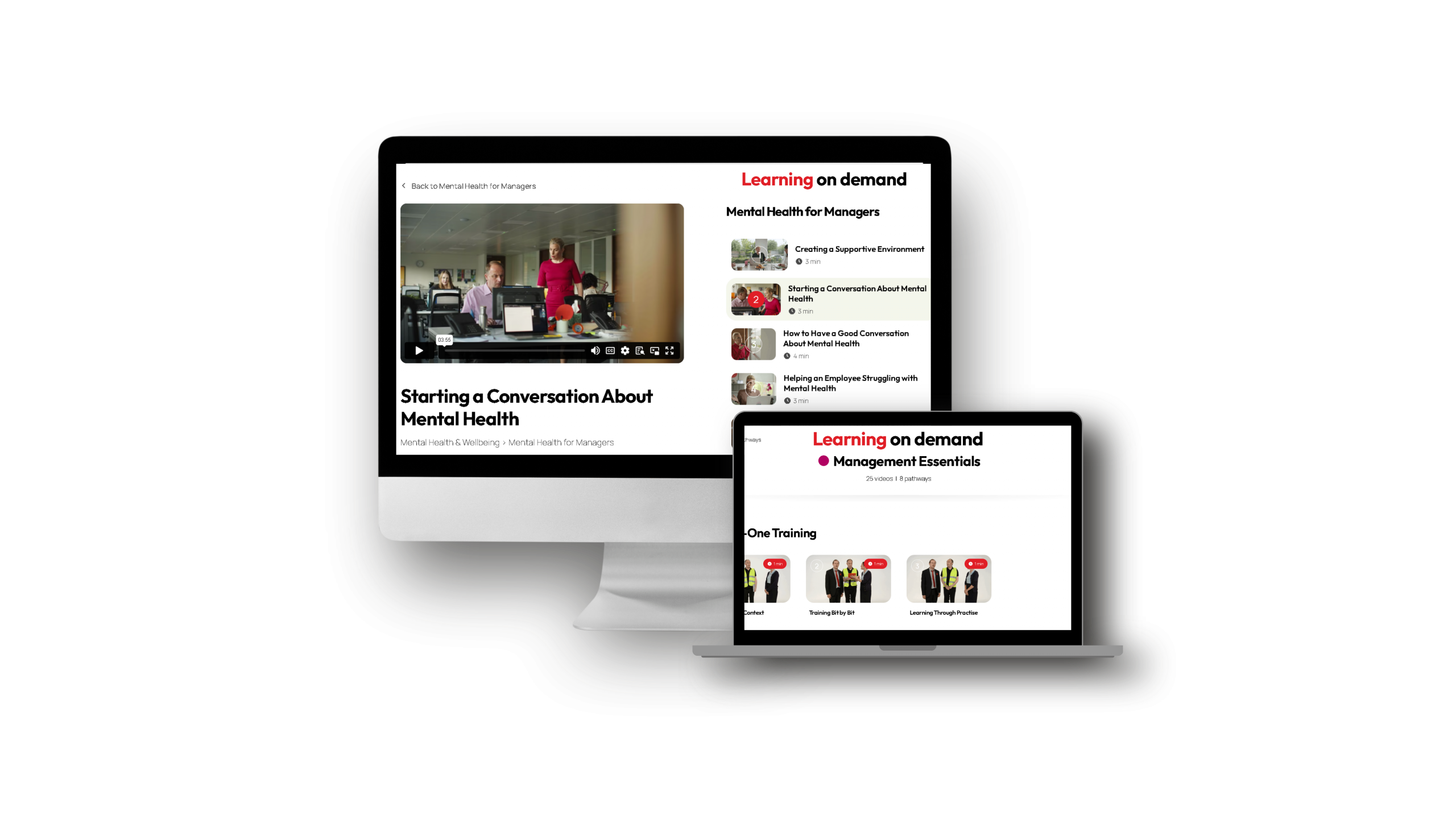 on demand training videos desktop and laptop accessible